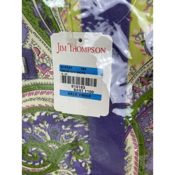 Jim Thompson Madrid Multicolor Paisley Floral Print Large Canvas Tote Shopper - Picture 5 of 13